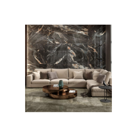 carrelage imitation marbre noir et marron cosmic black 120 x 120 cm distriartisan
