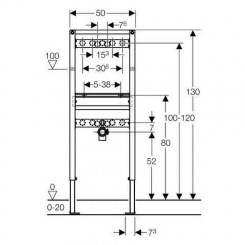 Bâti-support duofix geberit lavabo - robinetterie murale apparente