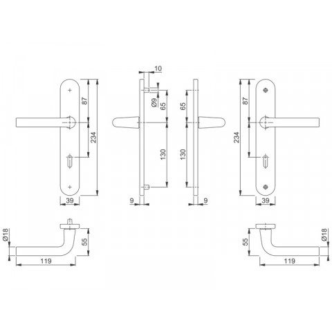 Ensemble sur plaques bonn 197L/300M finition argent condamnation et voyant