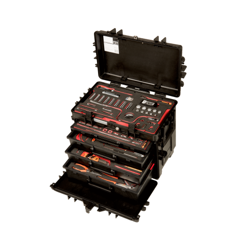 Mallette rigide à usage intensif avec kit d'outils pour maintenance générale 162 pièces 4750rcwd4ff1 bahco