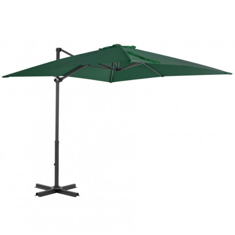 Parasol en porte-à-faux et mât en aluminium 250x250 cm - Couleur au choix