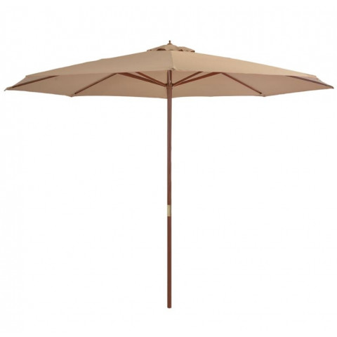 Parasol avec mât en bois 350 cm - Couleur au choix