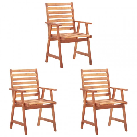 Chaises de salle à manger d'extérieur bois d'acacia massif - Nombre de chaises au choix