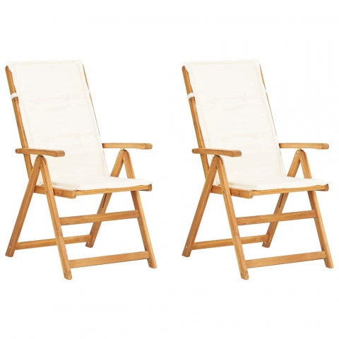 Chaises inclinables de jardin 2 pcs bois solide d'acacia - Couleur au choix