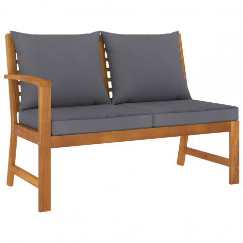 Banc de jardin 114,5 cm avec coussin bois solide d'acacia - Couleur au choix