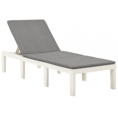 Chaise longue avec coussin plastique - Couleur au choix