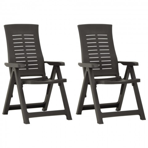 Chaises inclinables de jardin 2 pcs plastique - Couleur au choix