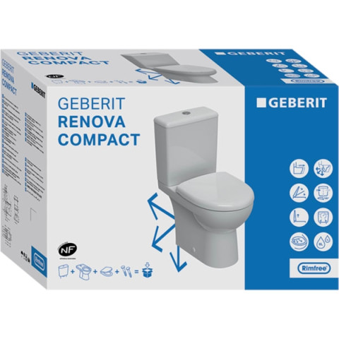 Pack WC au sol Renova compact avec abattant - GEBERIT - 501.859.00.1