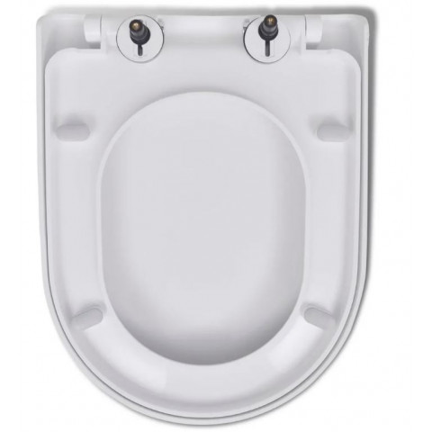 Abattant WC à fermeture en douceur Libération rapide Blanc Carré