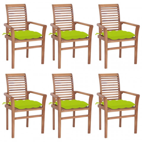 Chaises à dîner avec coussins anthracite teck solide - Couleur des coussins et nombre de chaises au choix