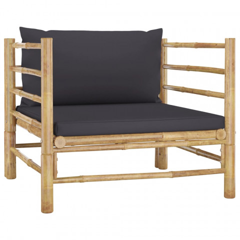 Canapé de jardin avec coussins bambou - Couleur des coussins au choix