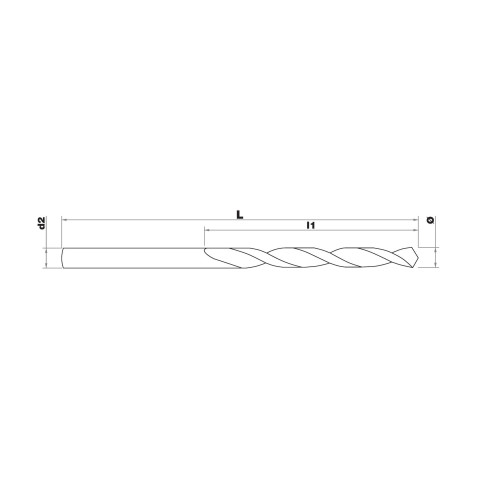 Foret métaux TIVOLY taillé meulé DIN338 - h8 - Pointe en croix - ∅ 8 - L 117 - 11452010800