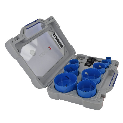 Mallette de 11 pièces - 8 scies cloches bi-métal cobalt 8% Ø 25 à 86mm + 2 pilotes + 1 clé Allen - TIVOLY - XT505270003