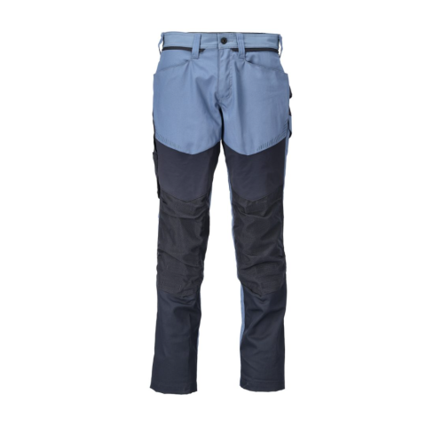 Pantalon de travail avec poches genouillères MASCOT Customized - 22479-230-39-76-Gris / Bleu