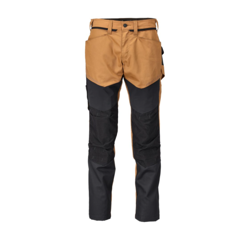 Pantalon de travail avec poches genouillères MASCOT Customized - 22479-230-41-82-Noir / Orange