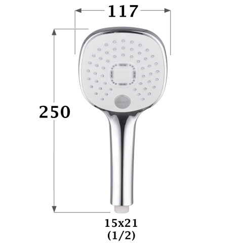 Pommeau de douche chromé 3 jets ARTE by Eurosanit