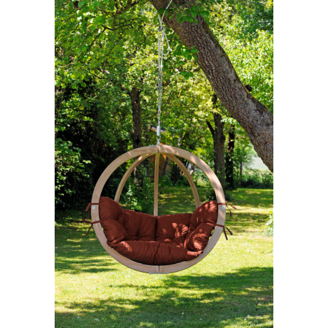 Chaise globo à suspendre avec coussin - Couleur au choix