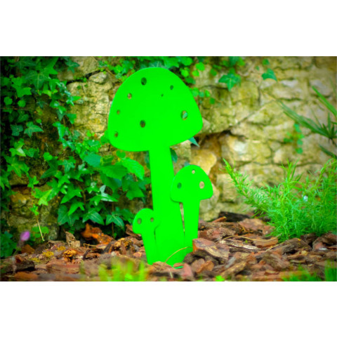 Champignon déco en métal vert 20cm