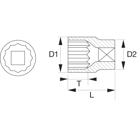 Douille 12 pans 1/4 13 mm a6700dm-13 bahco