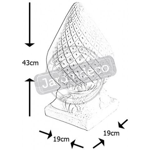 Pomme de pin royale en pierre reconstituée 19x19x43cm