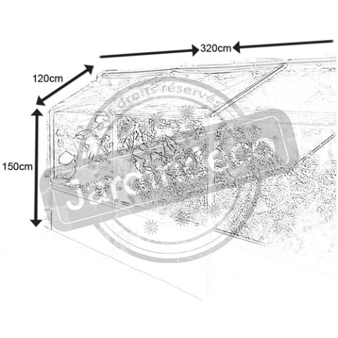 Potager de jardin surélevé de 50cm avec serre 3 modules