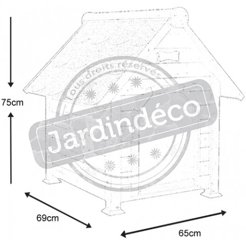 Niche en bois toundra 75x81,5x88cm
