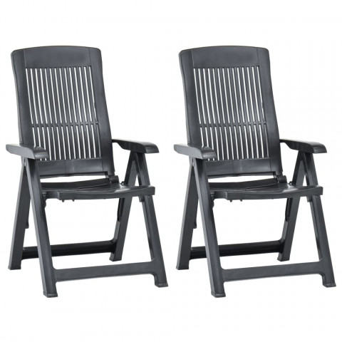 Chaises inclinables de jardin 2 pcs plastique - Couleur au choix