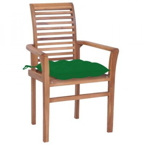 Chaises à dîner avec coussins anthracite teck solide - Couleur des coussins et nombre de chaises au choix