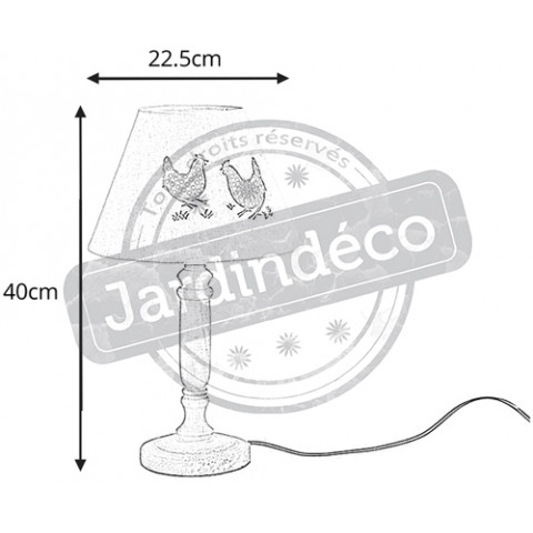 Lampe bois et metal poule
