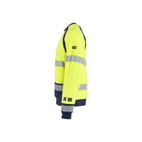 Sweat Multinormes Jaune fluo/Marine 30881762 - Taille au choix