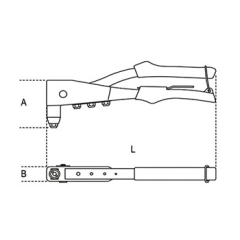 Pince à riveter 265 mm avec 4 têtes interchangeables 546-265-1 irimo