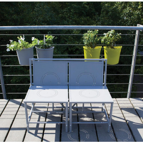 Banc de jardin convertible table + tabourets en métal