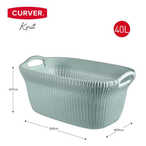 Panier à linge knit 40 l bleu clair