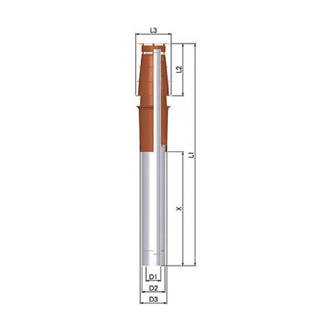 Terminal condensation vertical, pps/galva ø80-125 brun