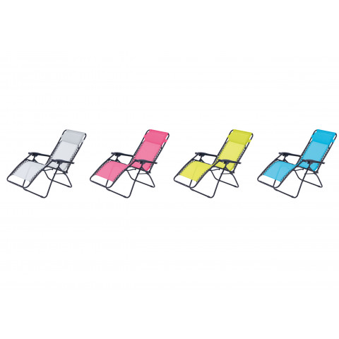 Fauteuil relax multi positions bleu - structure pliable - o'colors