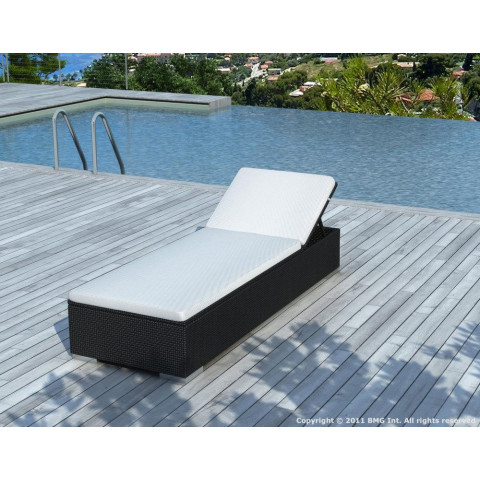 Bain de soleil résine noire coussin blanc