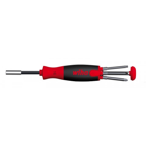 Tournevis WIHA LiftUp 70 mm + 6 embouts intégrés - 38596