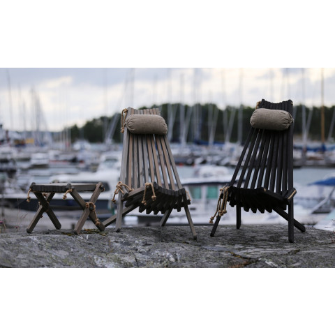 Chilienne en bois ecochair (coussin offert) pin gris