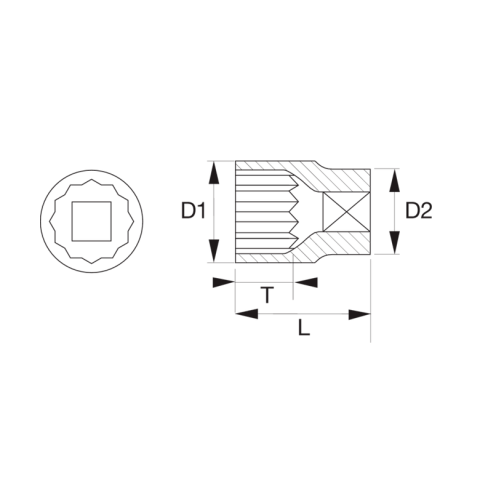 Douille 7/8 12 pans 52 mm 8900dz-7/8 bahco