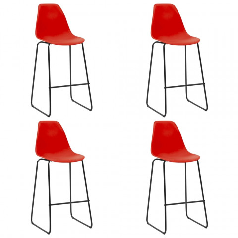 Chaises de bar 4 pcs plastique - Couleur au choix