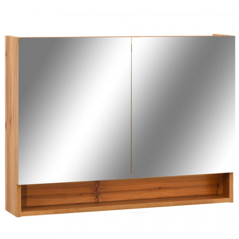 Armoire à miroir de salle de bain LED 80x15x60 cm MDF - Couleur au choix