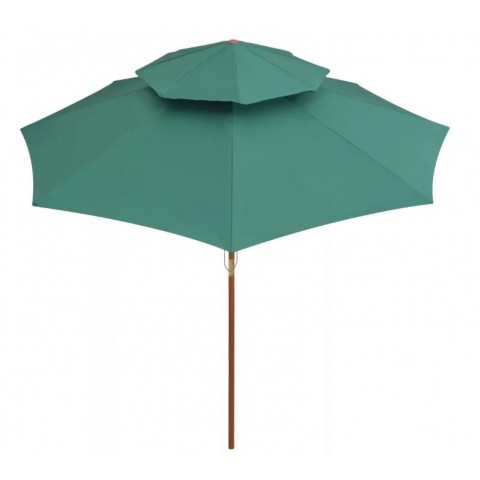 Parasol de terrasse 270 x 270 cm poteau en bois vert