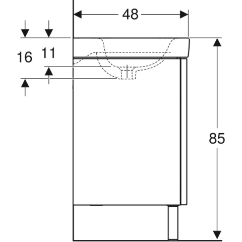 Pack lavabo Bastia avec meuble bas Geberit longueur 80 cm