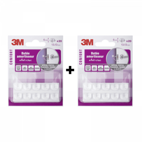 3m - lot de 40 butées amortisseurs ultra-discrètes pour protéger les murs contre les poignées de porte