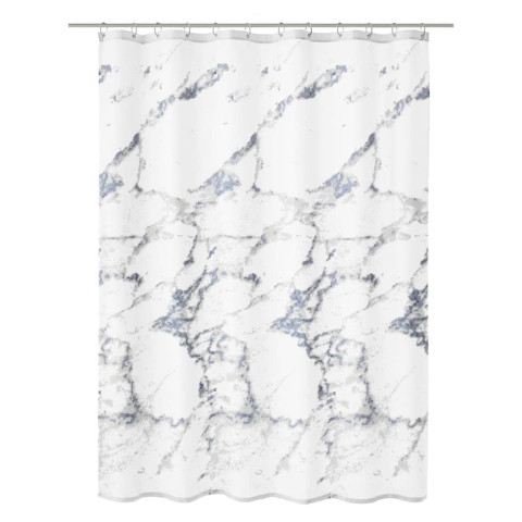Rideau de douche marble 180x200 cm blanc et gris