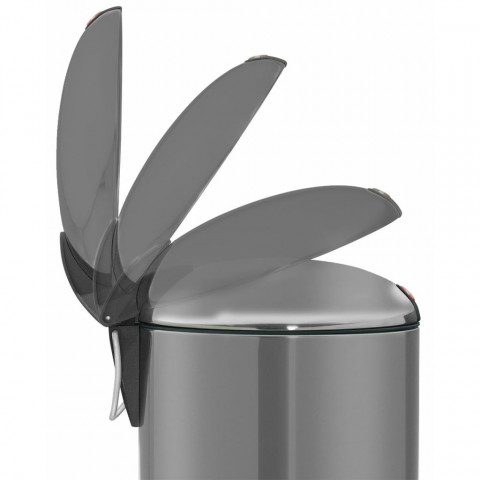 Hailo poubelle à pédale topdesign taille m 13 l gris mat 0516-790