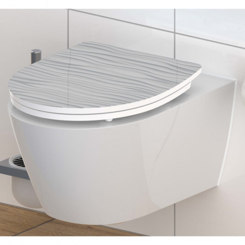 Siège de toilette avec fermeture en douceur white wave blanc