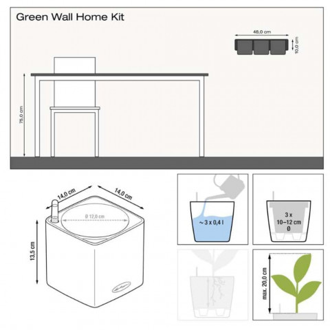 3 pcs jardinières green wall home kit - Couleur au choix