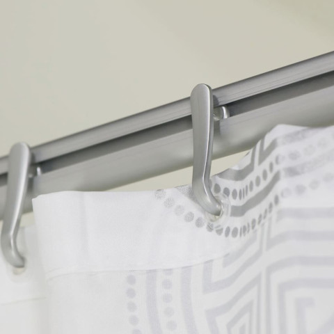 Ensemble de rail de rideau de douche easy-roll aluminium mat