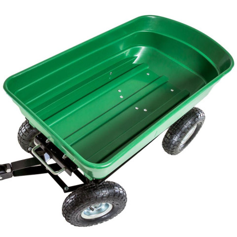Chariot charrette de jardin 300 kg avec benne basculante outils jardinage helloshop26 0208001